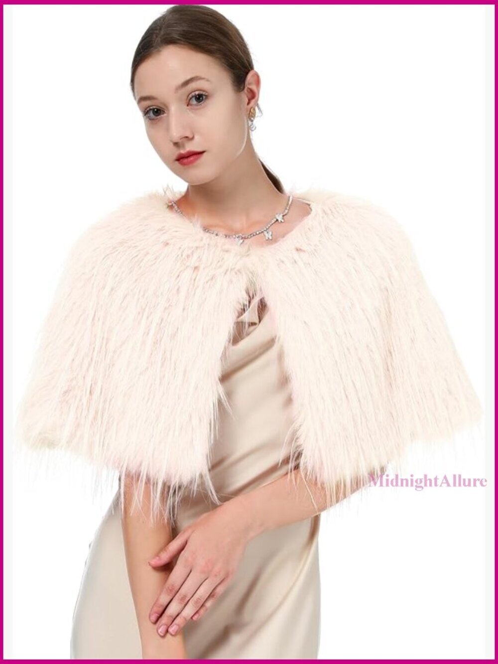 Faux Fur Shoulder Shawl Wrap Capelet for Women Wedding Party Winter - Picture 1 of 7